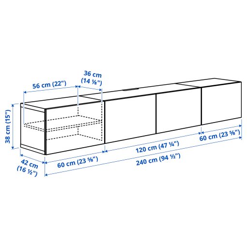 BESTÅ, TV шкаф с вратички, 596.121.59