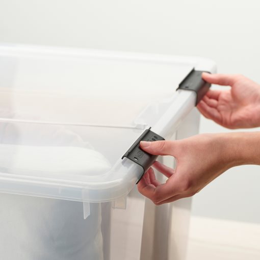 SAMLA, Кутия с капак/клипс, 79x57x43 см/130 л, 596.207.53