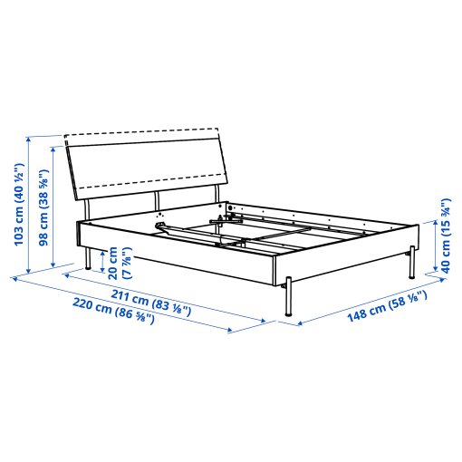 RÅDMANSÖ, рамка за легло, 140x200 см, 605.991.66