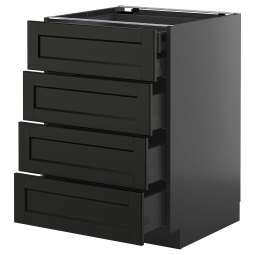 METOD/KNIVSHULT, долен шкаф с 4 чела/2 ниски + 3 средни чекмеджета, 695.874.42
