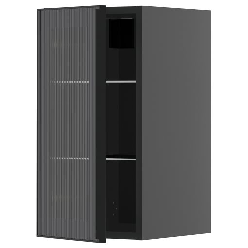 METOD, стенен шкаф с рафтове/стъклена врата, 695.884.08