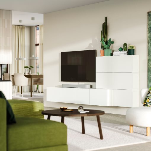 BESTÅ, комбинация за съхранение, аудио/видео, 300x42x114 см, 696.120.93