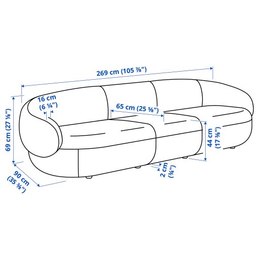 LILLESÄTER, 4-местен диван, 696.142.71
