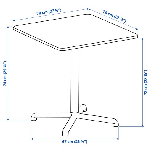 VISINGSÖ/VISINGSÖ, маса и 2 стола, 70x70 см, 696.155.34