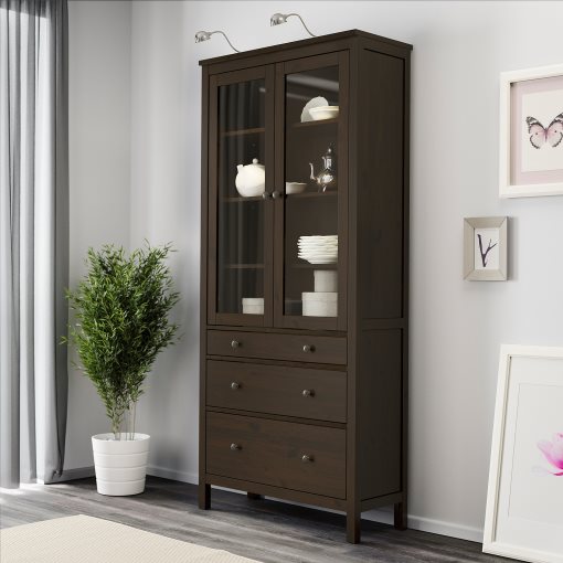 HEMNES, витрина с 3 чекмеджета, 703.717.71