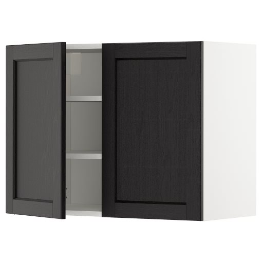 METOD, стенен шкаф с рафтове/2 вратички, 794.545.35