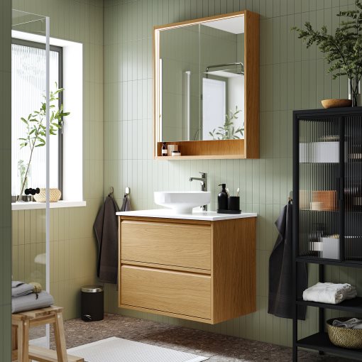 ÄNGSJÖN/LERSJÖN, шкаф за мивка+чекмеджета/мивка/смесител, 795.712.90