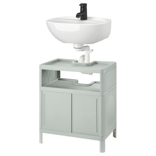 IVÖSJÖN/SKATSJÖN, шкаф за мивка с плъзгащи се врати/мивка/смесител, 795.798.99