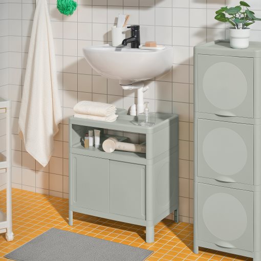 IVÖSJÖN/SKATSJÖN, шкаф за мивка с плъзгащи се врати/мивка/смесител, 795.798.99