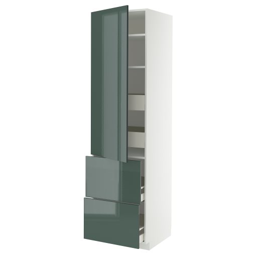 METOD/MAXIMERA, висок шкаф + рафтове/4 чекм./врата/2 чела, 795.860.36