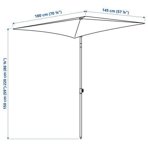 TVETÖ, чадър накланящ се, 180x145 см, 804.688.57