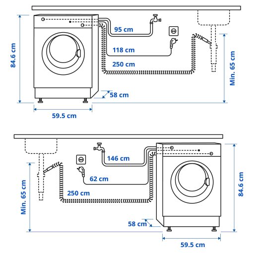 UDDARP, пералня със сушилня, IKEA 500, 8/5 кг, 805.254.62