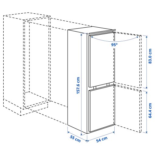 RÅKALL, хладилник/фризер, IKEA 500, вграден, 805.728.68