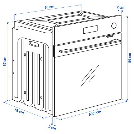 SPJUTBO, Фурна с вентилатор, комб. ф-я за готвене на пара и готвене с горещ въздух, IKEA 700, 806.002.77