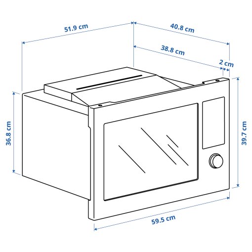 STENABY, микровълнова фурна за вграждане, грил функция, IKEA 500, 806.002.82