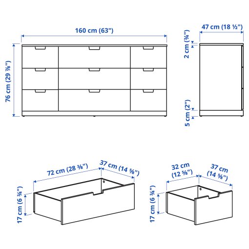 NORDLI, скрин с 9 чекмеджета, 892.395.07