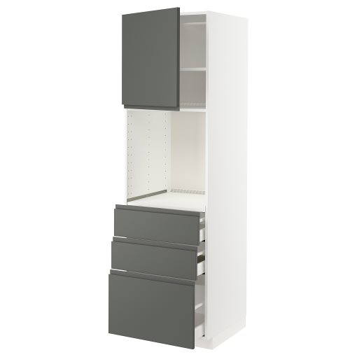 METOD/MAXIMERA, висок шкаф за фурнаа с врата/3 чекм, 894.609.27