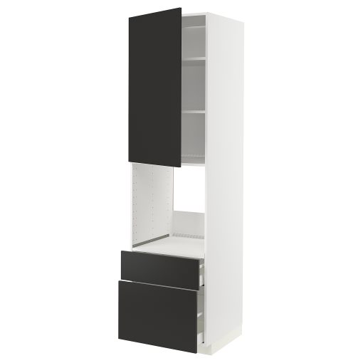 METOD/MAXIMERA, висок шкаф за фурна с врата/2 чела + 1 средно и 1 високо чекм., 894.985.53
