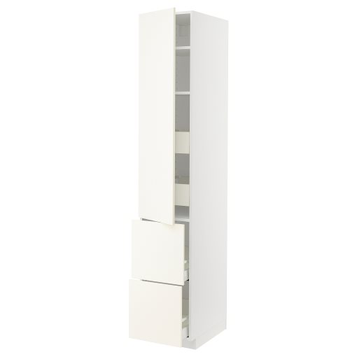 METOD/MAXIMERA, висок шкаф + рафтове/4 чекм./врата/2 чела, 895.074.06