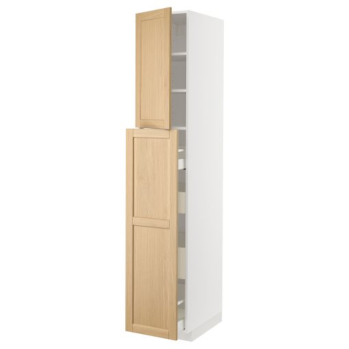 METOD/MAXIMERA, висок шкаф, изтегл. функция с 1 врата/4 чекм./2 рафта, 895.094.91