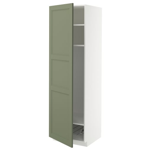 METOD, висок шкаф с рафтове/тел. кошница, 895.185.13