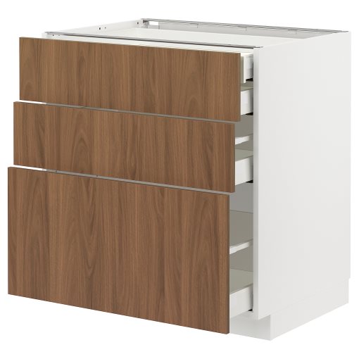 METOD/MAXIMERA, долен шкаф с 3 чела/2 ниски + 1 средно + 1 високо чекм., 895.196.02