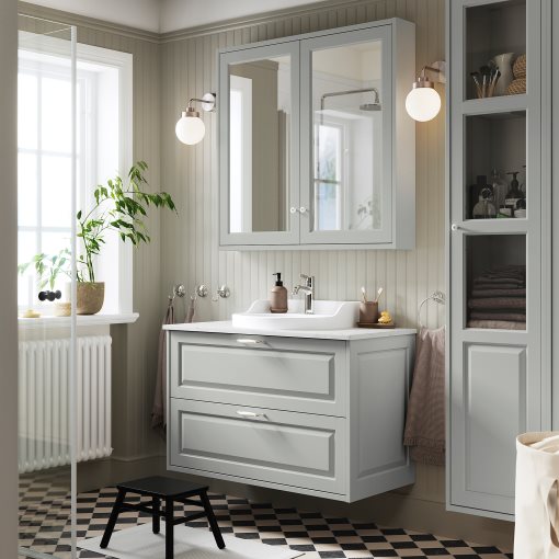 TANNFORSEN/RUTSJON, шкаф за мивка + чекмеджета/мивка/смесител, 895.215.63