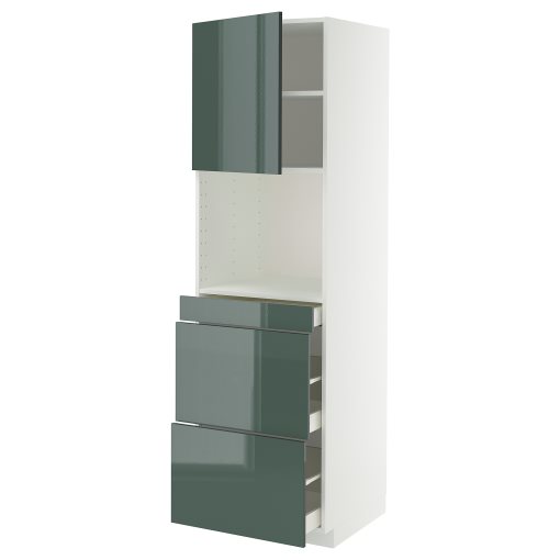 METOD/MAXIMERA, висок шкаф за комби микров., врата/3 чекм., 895.859.13