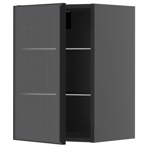 METOD, стенен шкаф с рафтове/стъклена врата, 895.894.21