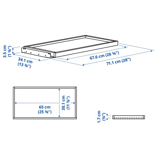KOMPLEMENT, подвижна поставка, 75x35 см, бяло, 904.339.90