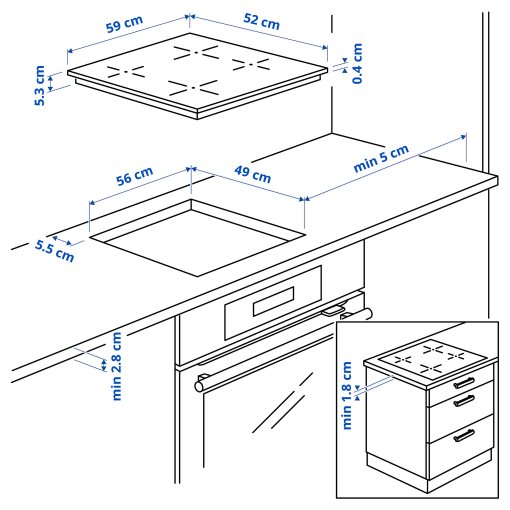 VILSTA, индукционен готварски плот, IKEA 300, 905.577.25