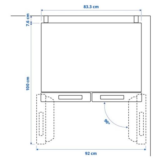 RIBBENAS, Хладилник/фризер+френски тип врати, IKEA 700 свободностоящ, 905.807.59