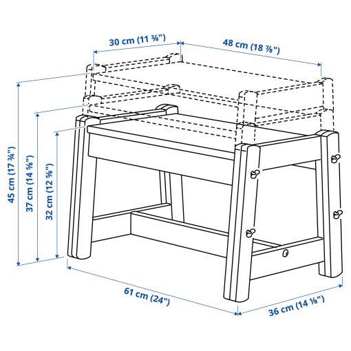FLISAT, детска пейка, регулируема височина, 906.091.78
