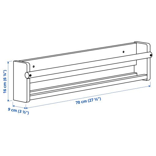 FLISAT, стенен артикул за съхранение, 70x9x16 см, 906.145.75