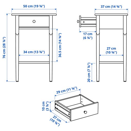BLÄSTÅSEN, нощно шкафче, 50x37x76 см, 906.175.69
