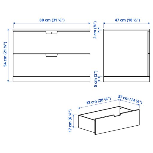 NORDLI, скрин с 2 чекмеджета, 992.394.94