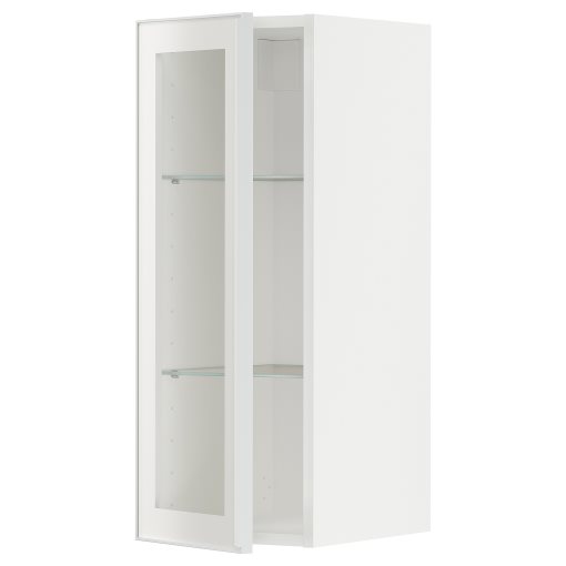 METOD, стенен шкаф с рафтове/стъклена врата, 994.906.22