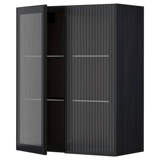 METOD, стенен шкаф с рафтове/2 стъкл. врати, 994.907.35