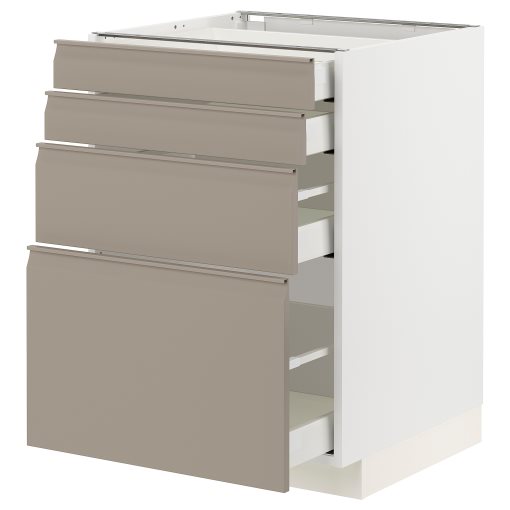 METOD/MAXIMERA, долен шкаф с 4 чела/4 чекмеджета, 994.920.46