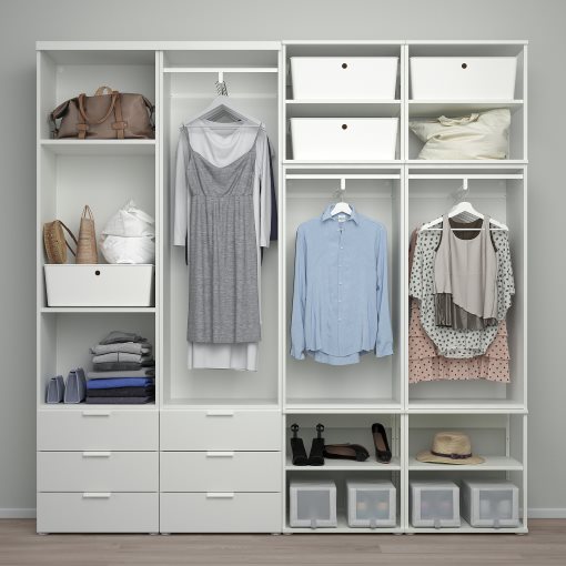 PLATSA, отворен гардероб с 4 плъзг. врати и 6 врати, двустранен, 994.941.87