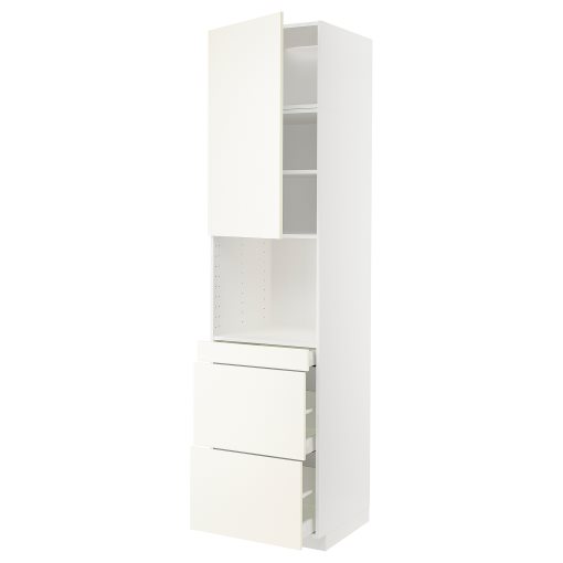 METOD/MAXIMERA, висок шкаф за комби микро, врата/3 чекм., 995.074.63