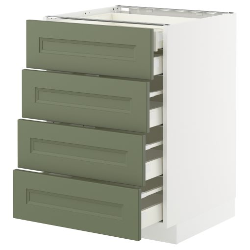 METOD/MAXIMERA, долен шкаф с 4 чела/2 ниски + 3 средни чекмеджета, 995.177.25