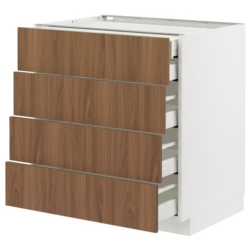 METOD/MAXIMERA, долен шкаф с 4 чела/2 ниски + 3 средни чекмеджета, 995.189.23