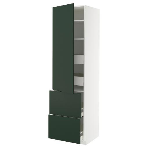 METOD/MAXIMERA, висок шкаф + рафтове/4 чекм./вр./2 чела, 995.569.86