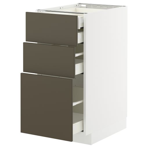 METOD/MAXIMERA, долен шкаф с 3 чела/2 ниски + 1 средно + 1 високо чекм., 995.582.64
