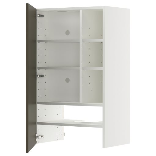 METOD, стенен шкаф за вгр. аспиратор с рафт/вр., 995.585.51