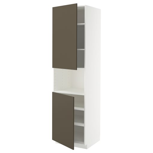 METOD, висок шкаф за микровълнова с 2 врати/рафт, 995.589.28