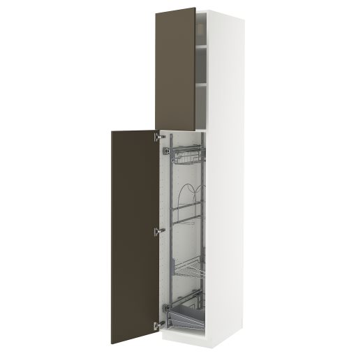 METOD, висок шкаф с отдел. за почиств. аксесоари, 995.589.52