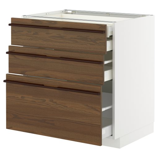 METOD/MAXIMERA, долен шкаф с 3 чела/2 ниски + 1 средно + 1 високо чекм., 995.745.08