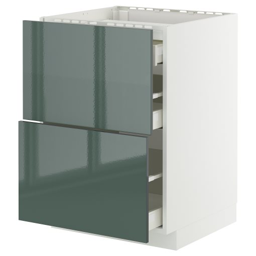 METOD/MAXIMERA, долен шкаф за вграден котлон/2 чела/3 чекмеджета, 995.866.34